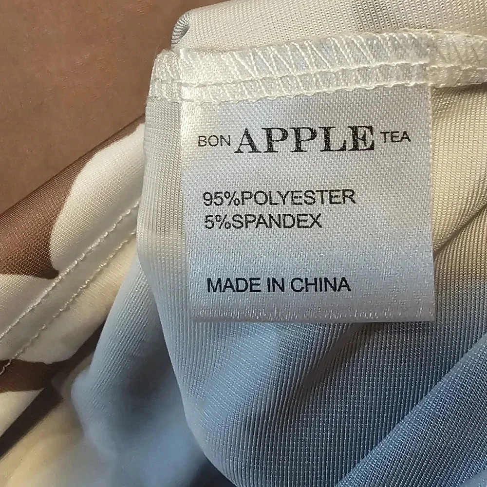 Bon Apple Tea Coffee & White Floral Pocket Sleeveless V Neck Shift Dress Size S - Picture 9 of 12